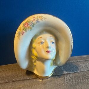 Vintage Lady Head Vase Victorian Style Handpainted Ceramic USA